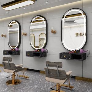 Barbershop <b>Mirror</b> <b>Desk</b> Hair Salon Special Wall Mounted Hair <b>Mirror</b> Simple European Style Hair Cutting <b>Mirror</b> - Product Image 4