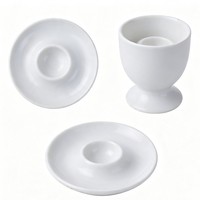 Support à œufs en porcelaine céramique blanche pour œufs mollets, petit-déjeuner, repas, écologique, cuisine domestique, finition émaillée