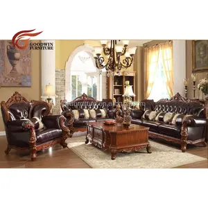 Роскошный античный новейший дизайн дивана, классический диван для гостиной с ручной резьбой A89