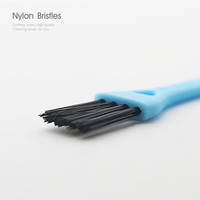 Grattoir 2-en-1 bleu fin à pointe, brosse de nettoyage bleu-noir pour rasoirs et tondeuses à cheveux, gadget ménager innovant, 11 couleurs