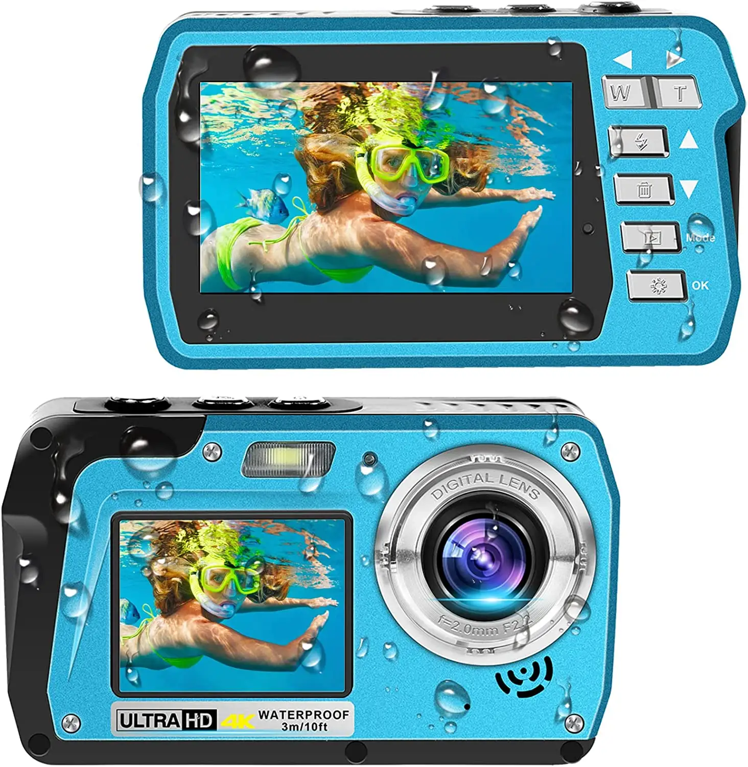48MP Waterproof Camcorder for Boys and Girls Camera Digital 4K Waterproof Camera Digital HD Video Digital Cameras