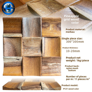 Paneles de Madera Maciza de Diseño Moderno 3D, Geométricos, Cuadrados, Tipo Panal, Ecológicos, Impermeables, Resistentes al Fuego, para Paredes Interiores - Product Image 5