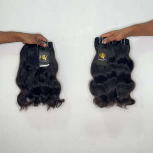 Paquete de Extensiones de Cabello Humano Natural Ondulado Sin Procesar de Templo Indio, Precio Mayorista de Fábrica, Proveedores de Cabello Crudo - Product Image 2