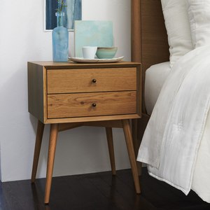 Nordic Wood <strong>Bedside</strong> <strong>Table</strong> <strong>Bedside</strong> Drawer <strong>Bedside</strong> Cabinet Nightstand Retro <strong>Teak</strong> Splayed Leg Two Drawer Bedroom End <strong>Table</strong> - Product Image 5