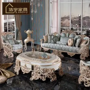 Luxus Französisch helle Farbe Wohnzimmer Sofa Set/Royal Palace hand geschnitzte Stoff Sofa/europäische Wohnzimmer möbel