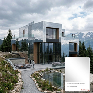 High Reflective 3mm 3221 Silver <b>Mirror</b> Aluminum Composite Panel ACP <b>Sheet</b> for Modern Building Facade Cladding - Product Image 2