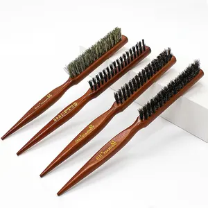 Manche en bois <span class=keywords><strong>cheveux</strong></span> côté peigne doux poils de sanglier taquiner <span class=keywords><strong>brosse</strong></span> à <span class=keywords><strong>cheveux</strong></span> <span class=keywords><strong>pour</strong></span> <span class=keywords><strong>cheveux</strong></span> <span class=keywords><strong>fins</strong></span> poste de coiffure lissage style - Product Image 1