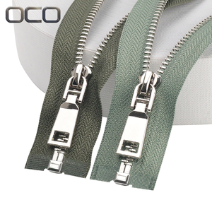 Oco nhà máy tùy chỉnh mở dây kéo 5 # kim loại dây kéo quần áo phụ kiện cá nhân tùy chỉnh kim loại sáng bóng dây kéo cho áo khoác may mặc - Product Image 1