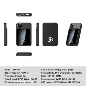 Cargador Portátil Mini con Logotipo Personalizado, Batería Externa de 5000 mAh, Cargador Inalámbrico Magnético Delgado y Multifuncional de 10000 mAh para Teléfono Celular - Product Image 3