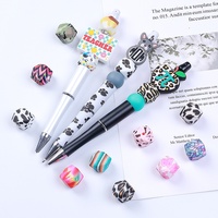 Perles hexagonales personnalisables imprimées en vrac sans BPA de 14 mm pour la fabrication de stylos et de bijoux – Vente en gros