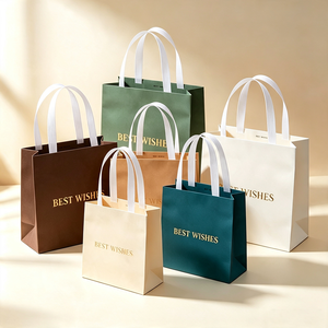 Sacchetto Regalo di Lusso con Stampa a Caldo Personalizzata, Blu Navy, <span class=keywords><strong>Produzione</strong></span> e Spedizione in 72 Ore, Confezione Regalo Aziendale Rinforzata - Product Image 3