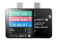 ChargerLAB POWER-Z KM003C Testeur de détecteur pour réparation mobile Protocole USB PD3.1 Gamme 48V Double courant de chargeur de tension Type-C