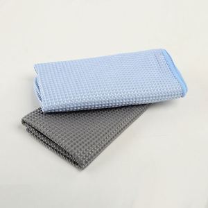 Toalla de microfibra tipo gofre para lavado de coches al por mayor, paño absorbente de agua para limpiar cristales, material de fibra - Product Image 3