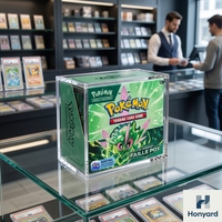 Boîte de rangement et de présentation en acrylique transparente, anti-poussière et empilable pour figurines magnétiques, cartes de jeu et ETB