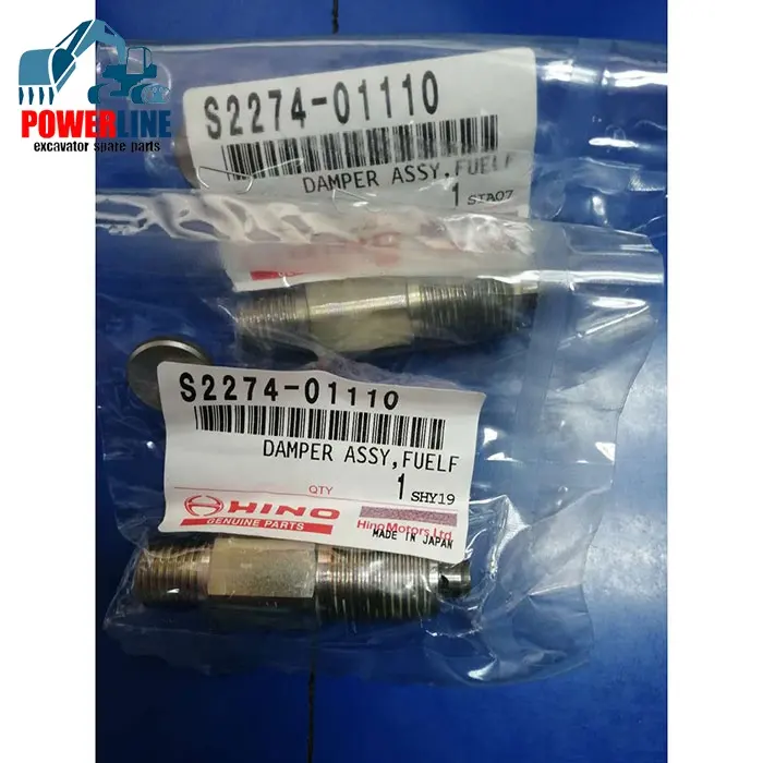 Common rail Damper Limiter ASSY Fuel S2274-01110 S227401110 for HINO Excavator Diesel Engine Spare Parts