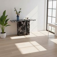 Table console moderne en marbre naturel Calacatta Viola pour entrée de villa ou d'hôtel, imperméable et anti-salissure, mobilier de maison