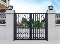 Portail d'entrée de villa de luxe personnalisé, résistant aux intempéries, en aluminium thermolaqué, série Courtyard Gate, écologique, garantie 5 ans
