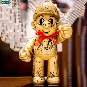 Wholesale gold Super Mari resin crafts figures Fiberglass Mario exhibition decorations