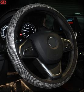 Accesorios de coche 2025 cubierta de <span class=keywords><strong>volante</strong></span> de diamantes de imitación de cristal de moda cubierta de <span class=keywords><strong>volante</strong></span> de brillo de coche Universal - Product Image 5