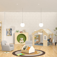 Sofá de Lectura para Niños, Forma de Media Luna Semicircular, Muebles Infantiles de Madera, Integración Sensorial Montessori