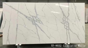 Dalles de <span class=keywords><strong>quartz</strong></span> artificiel Calacatta blanc, couleur blanche avec des veines, pierre pour plans de travail - Product Image 2