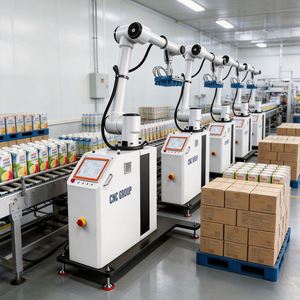 Paletizador Robótico para Cajas/Cartones/Estuches con Dispensador de Palés y Máquina Envolvedora de Palés en Línea - Product Image 4