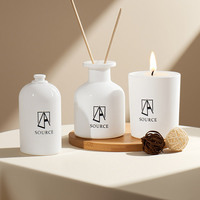 Ensemble diffuseur maison flacon diffuseur vide 200 ml, pot à bougie 200 ml 30 ml 50 ml 100 ml flacon de parfum blanc vide vaporisateur en verre