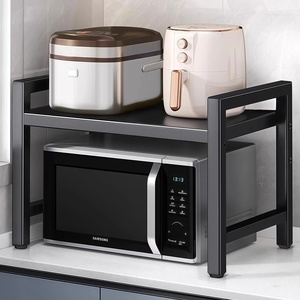 Étagère de cuisine pour micro-ondes, support métallique simple, extensible, gain de place, rangement polyvalent pour comptoir et ustensiles de cuisine - Product Image 3