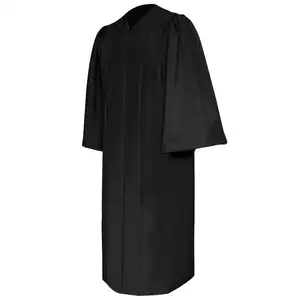 Wholesale Adult Academic College Black Matte Graduation Cap Gown