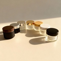 Contenant Cosmétique de Luxe Vide, Petit Pot en Verre de 15g pour Crème Visage, Yeux, Lèvres et Baume à Lèvres
