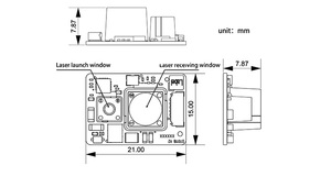 Sensor Laser Siman SDAM DToF Alcance: 22 Metros Precisão ±30mm Suporta Interfaces I²C/UART Aplicações: Evitação de Obstáculos em AGV - Product Image 5