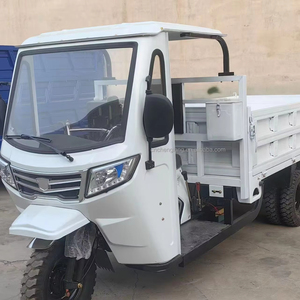 Tricycle à benne basculante à essence 350cc à 9 roues, <span class=keywords><strong>moto</strong></span> à carrosserie ouverte, transporteur de marchandises lourd pour entrepôt, construction et livraison - Product Image 1