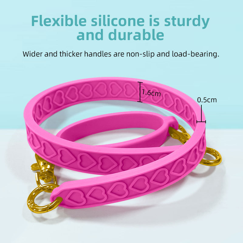 Anti-Lost Love Heart Keychain Mobile Phone Strap Soft Silicone Wristband Bracelet with Ring Pendant Hanging Lanyard Accessory Image 2