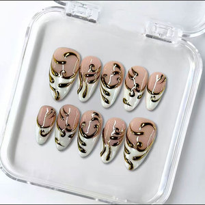 <span class=keywords><strong>Uñas</strong></span> <span class=keywords><strong>de</strong></span> Gel Pintadas a Mano en 3D, 10 Piezas, Hermosas <span class=keywords><strong>Uñas</strong></span> Acrílicas <span class=keywords><strong>de</strong></span> Lujo Hechas a Mano, <span class=keywords><strong>Uñas</strong></span> Postizas <span class=keywords><strong>de</strong></span> Alta Calidad - Product Image 2