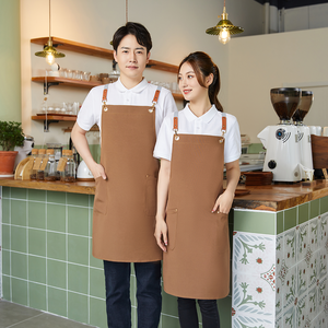 Có thể điều chỉnh & bền không tay logo tạp dề với Túi tùy chỉnh thêu & in kỹ thuật số cho doanh nghiệp & nhà hàng - Product Image 2