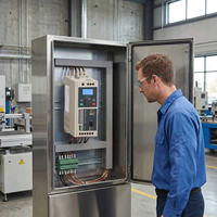 Variateur de fréquence (VFD) monophasé/triphasé AC-DC-AC 0,75-160 kW avec communication RS485/Modbus, contrôle vectoriel sans capteur, écran LCD bilingue et contrôle de moteur à vitesse constante
