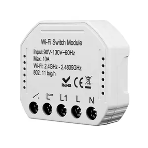 Módulo de interruptor de relé inalámbrico para el hogar, 10A, WiFi, Tuya