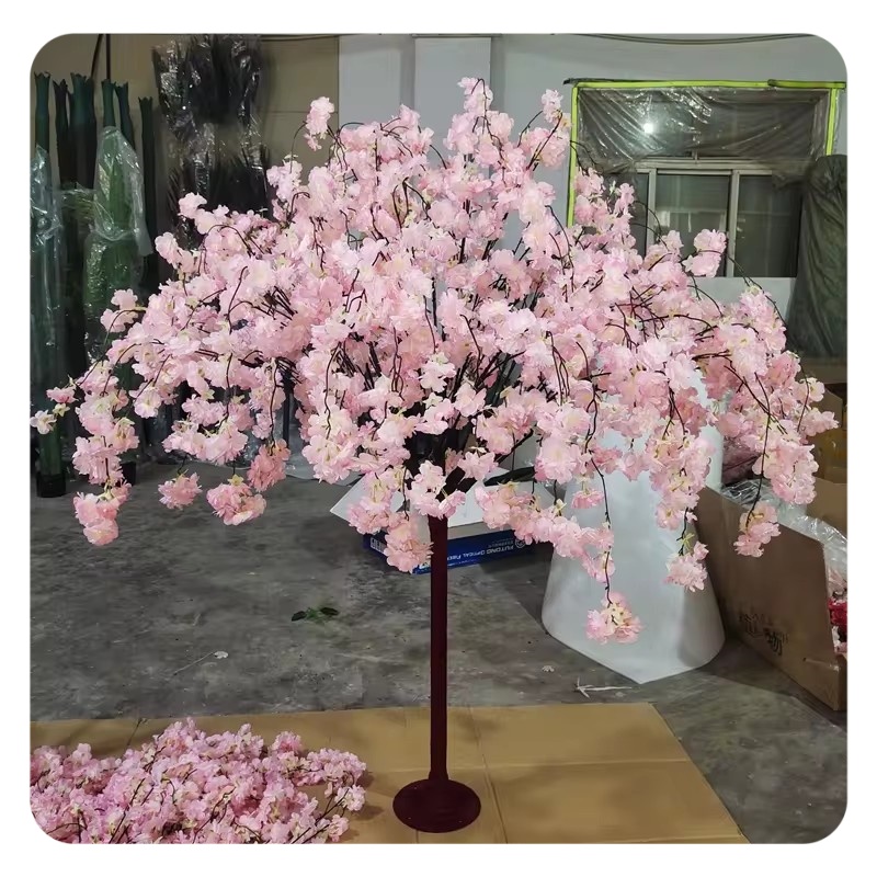 LIVING LUXURY 4.5 ft. Pink Artificial Cherry Blossom Flower