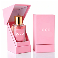 Botellas de Perfume de Vidrio Transparente Doradas Personalizadas, Tapa de Cuero, 30ml 50ml 100ml, Botella de Perfume de Lujo con Caja