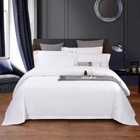 Luxe 300 fils hôtel 100% coton hospitalité blanc drap de lit Queen Size pour hôtel