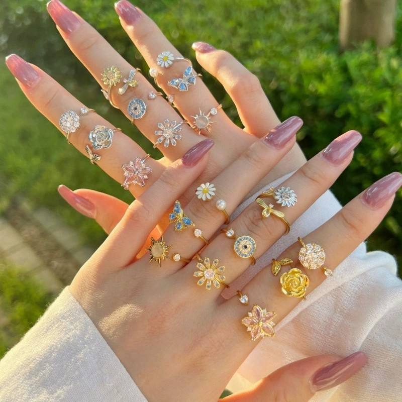 New Fashion Silver Rings Summer Jewelry for Women 925 Sterling