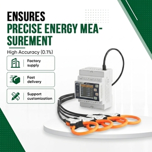 MEATROL ME231 Medidor Inteligente Trifásico Rogowski, Juego de Carril de Guía, Medidor de Energía Eléctrica Flexible, Monitor de <span class=keywords><strong>Potencia</strong></span>, 0.1% de Precisión - Product Image 1