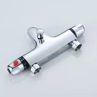 Robinet mitigeur de douche en cuivre, livraison gratuite, Thermostat extérieur mural rond chromé mitigeur de douche, robinet de salle de bains en laiton