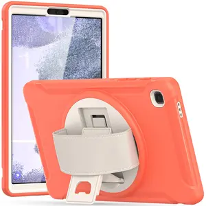 Casing Tablet Hibrida TPU Berdiri Berputar 360 untuk Samsung Galaxy Tab A7 LITE Casing Tablet Berdiri Tahan Benturan Pelindung 8.7 Inci