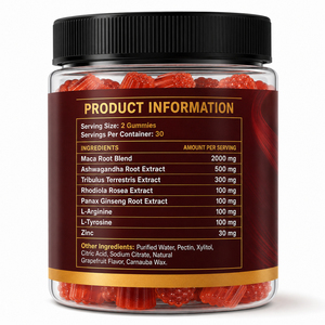 Gummies de haute qualité à l'extrait de Maca et à la racine de Ginseng Panax pour adultes - Soutien immunitaire et gestion de l'énergie - Flacon de 60 unités - Product Image 6