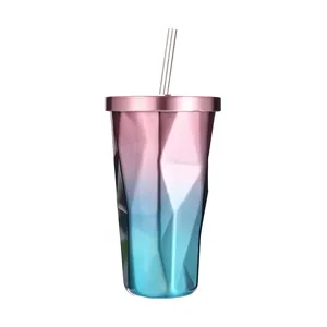 Milk Tea Mug With Boba Straw Insulated Stainless Steel High Quality Stainless Steel Milk Tea Tumbler