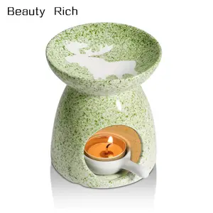 Pembakar Minyak Esensial Peleleh Lilin, 1 Set Pembakar Aroma Keramik Lilin Bermacam Penghangat Tempat Lilin Terpal Aroma