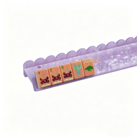 Ensemble de 4 supports de mahjong de luxe en acrylique nacré lilas, supports de mahjong magnétiques en nacre