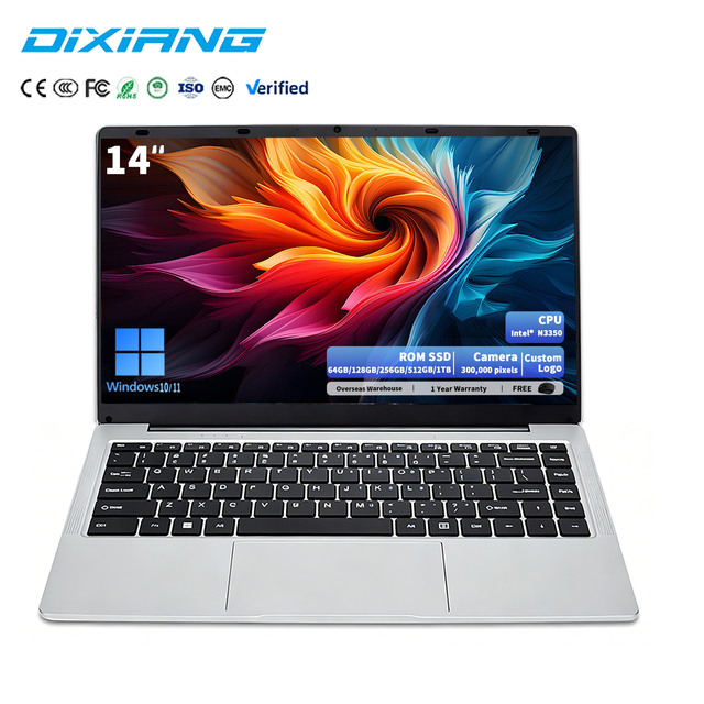 DIXIANG Wholesale Cheapest OEM/ODM 14 Inch Intel N3350 6GB/128GB/256GB Degree DDR3 Personal Student Notebook Computer Laptops