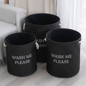 <b>Large</b> Cotton Fabric Folding Laundry <b>Hamper</b> Bucket Burlap Canvas Storage Bask - Product Image 2
